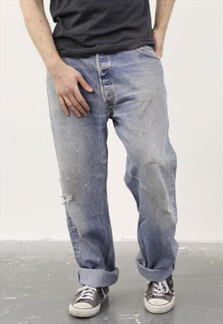 VINTAGE BLUE LEVI'S 501 PAINT JEANS