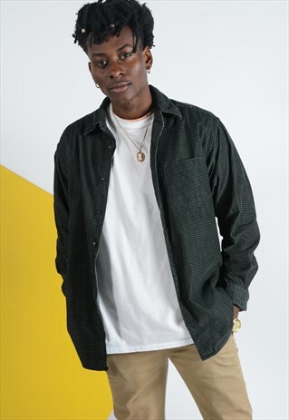 VINTAGE CORDUROY SHIRT WITH HOUNDSTOOTH PATTERN