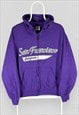 Vintage Purple San Francisco Hoodie Zip Up Embroidered M