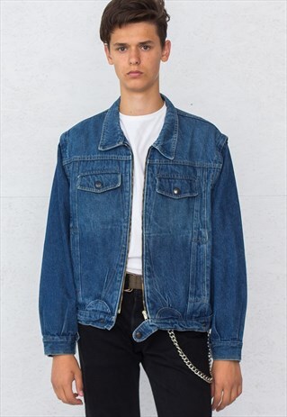 VINTAGE BLUE DENIM VEST JACKET