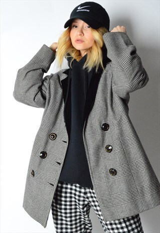 VINTAGE 80S GREY CHECK BLAZER