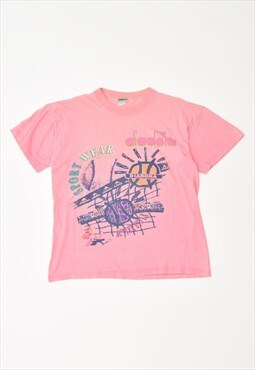 Vintage Diadora T-Shirt Top Pink
