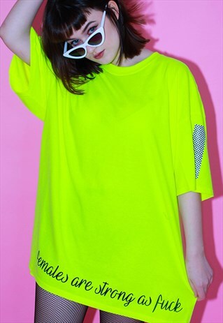 FEMALES ARE STRONG AS FUCK SLOGAN LOGO T SHIRT