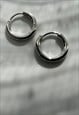 10MM STERLING SILVER RHODIUM PLATED CLICKER EARRINGS FOR MEN