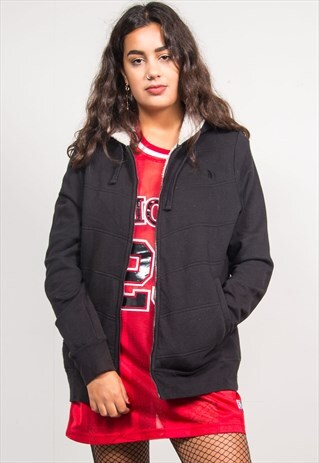 BLACK THE NORTH FACE TEDDY LINED HOODIE SWEATSHIRT