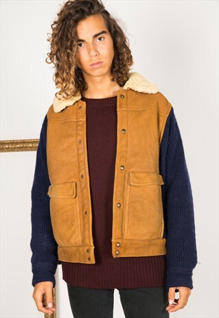 VINTAGE 80S AVIATOR LEATHER JACKET / R007