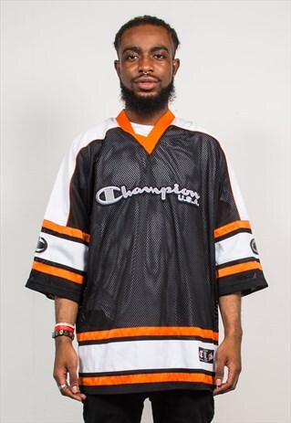 CHAMPION 90'S VINTAGE BLACK JERSEY USA