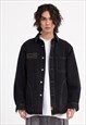 GORPCORE DENIM JACKET GRUNGE UTILITY JEAN BOMBER IN BLUE