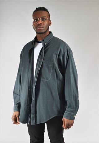 VINTAGE CHARCOAL GREY DENIM SHIRT