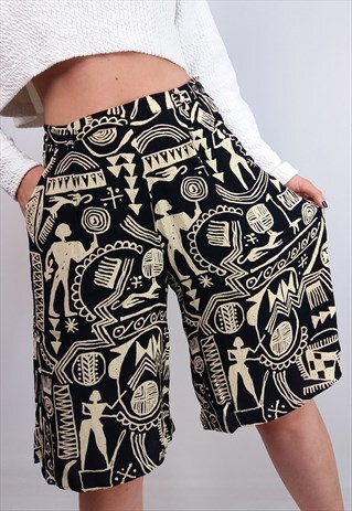 VINTAGE TRIBAL PRINT SHORTS