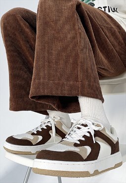 Skate shoes low-top sneakers breathable trainers in brown