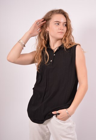 VINTAGE DIADORA POLO SHIRT BLACK