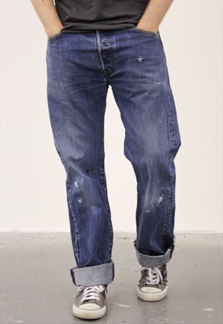 VINTAGE BLUE LEVI'S PAINT 501 JEANS