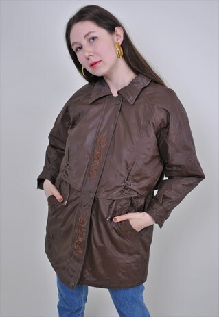80S HERITAGE PARKA JACKET, VINTAGE ABSTRACT EMBROIDERY