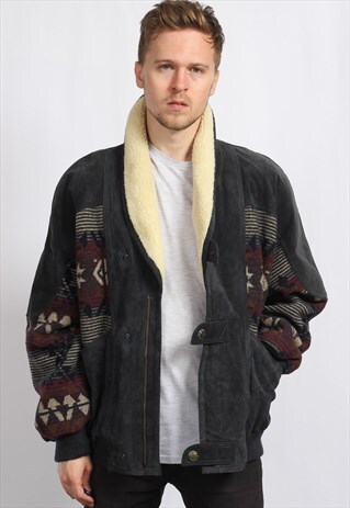 VINTAGE AZTEC FLEECE LINED FESTIVAL JACKET