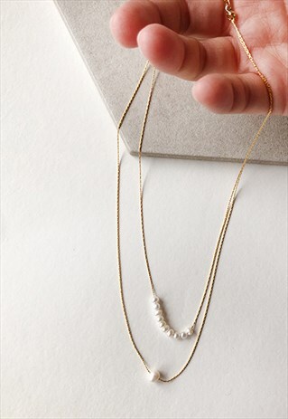 DOUBLE LAYER PEARL NECKLACE
