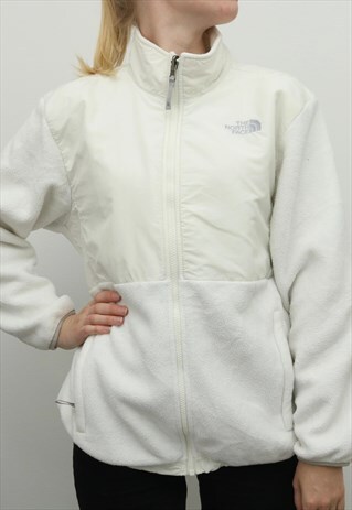 THE NORTH FACE - WHITE DENALI FLEECE - XLARGE GIRLS