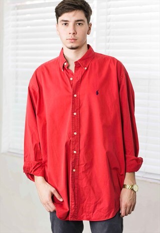 VINTAGE RALPH LAUREN SHIRT LOGO 90S XL 14.3