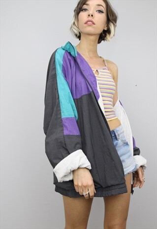 VINTAGE 80S 90S OVERSIZED FESTIVAL SHELL JACKET