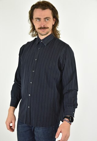 VINTAGE 90'S CALVIN KLEIN BLUE STRIPPED SHIRT SIZE LG