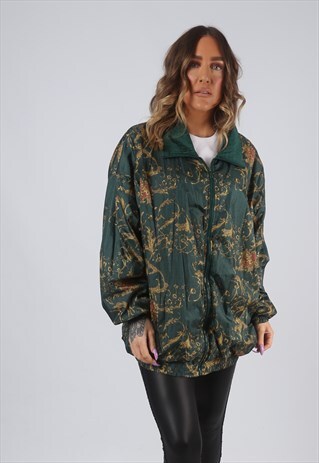 SHELL BOMBER JACKET PRINT OVERSIZED PATTERNED UK 18 (CKBF)