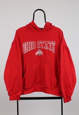 VINTAGE PROEDGE NCAA RED OHIO STATE SPELL OUT HOODIE