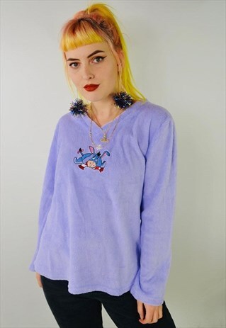 VINTAGE DISNEY EEYORE FLEECE CHRISTMAS JUMPER SWEATSHIRT