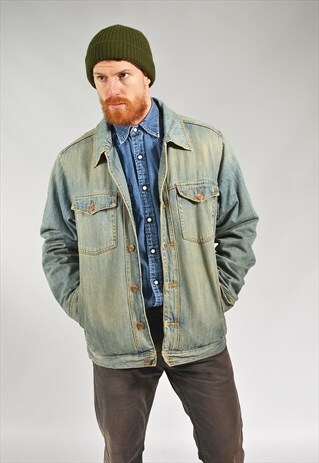 VINTAGE LIGHT BLUE LINED DENIM JACKET