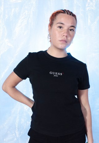 VINTAGE GUESS BLACK PRINTED TEE