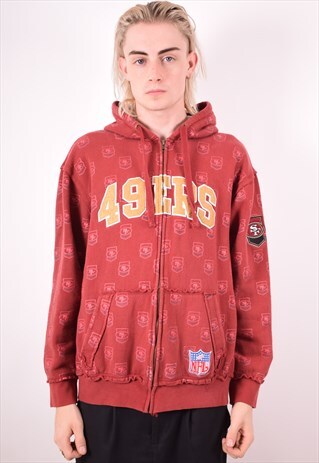 NFL MENS VINTAGE 49 ERS SF HOODIE JACKET LARGE MAROON 90S