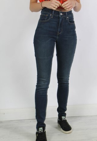VINTAGE LEVIS 721 SKINNY FIT JEANS BLUE W28
