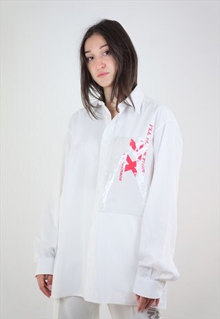 VINTAGE REWORKED 7X RED REFLECTIVE POCKET SHIRT