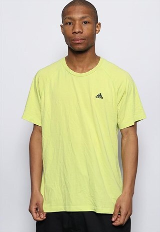VINTAGE ADIDAS LOGO T-SHIRT YELLOW