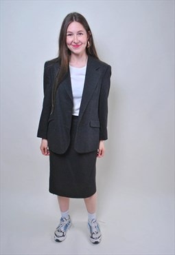 Vintage Italian skirt suit, women formal suit with blazer