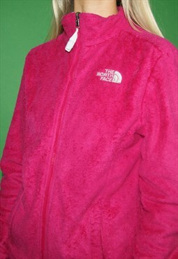 Vintage Y2K The North Face Pink Fluffy Fleece Jacket, Small