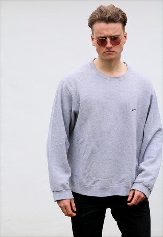 NIKE USA 90S ASH GREY MINIMALIST SWEATSHIRT
