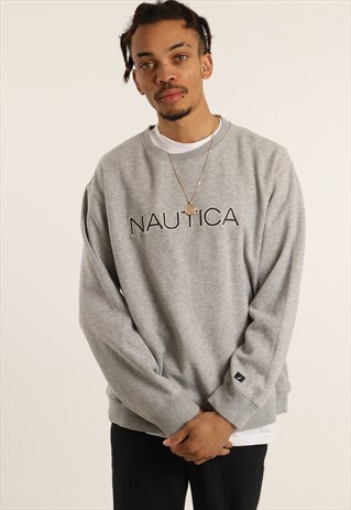 VINTAGE NAUTICA EMBROIDERED SPELLOUT SWEATSHIRT
