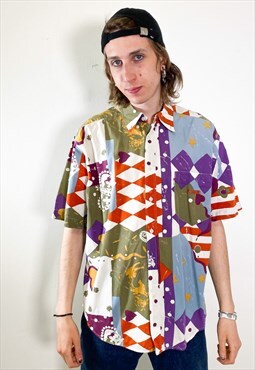 Vintage 90s multicoloured short sleeve shirt 