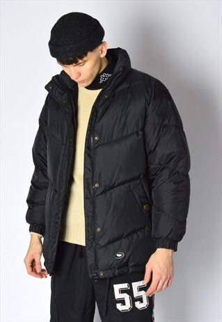 VINTAGE 90S BLACK PADDED PUFFER JACKET