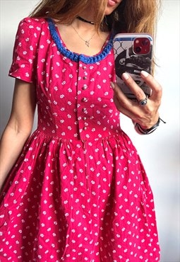 Dirndl Cotton Pink Summer Dress S