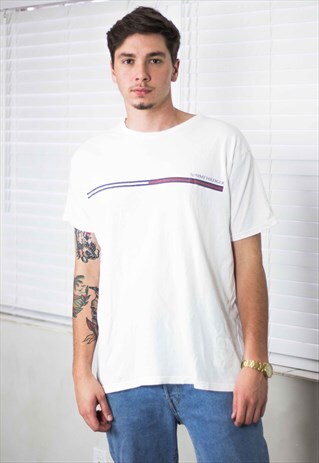VINTAGE TOMMY HILFIGER T-SHIRT LOGO 90S X 6.9