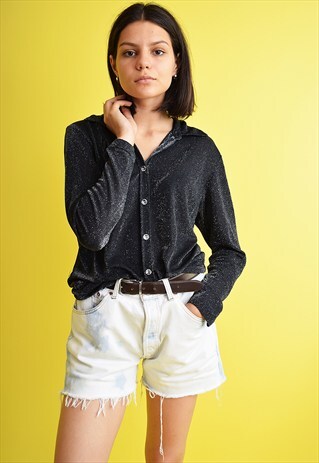 90'S RETRO SHIMMER OVERSIZED GRUNGE SHIRT