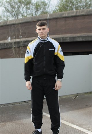 VINTAGE BLACK / YELLOW ADIDAS 2 PIECE TRACKSUIT