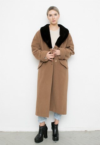 FAUX FUR COLLAR COAT