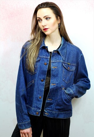 1990S VINTAGE DARK BLUE DENIM JACKET