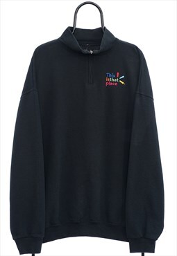 Vintage That Place Black Quarter Zip Sweatshirt Womens