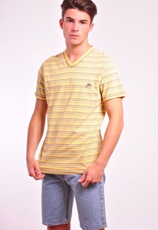 VINTAGE NIKE 90S STRIPED V-NECK T-SHIRT