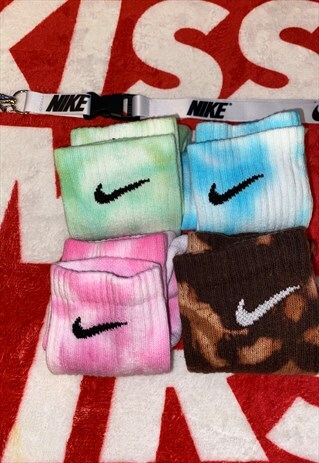 CUSTOMISED UNISEX TIE-DYE NIKE SOCKS 4 SET