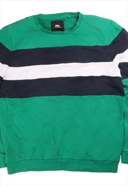 Clockhouse  Stripped Crewneck Sweatshirt Large Green