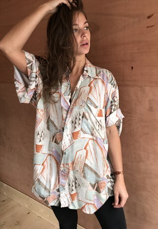 PATTERNED OVERSIZED RETRO VINTAGE UNISEX FESTIVAL SHIRT